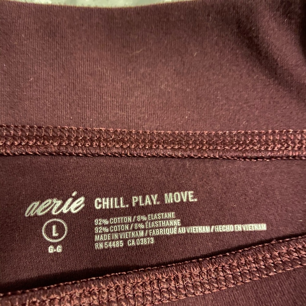 NWOT Burgundy Aerie Leggings - Picture 2 of 3